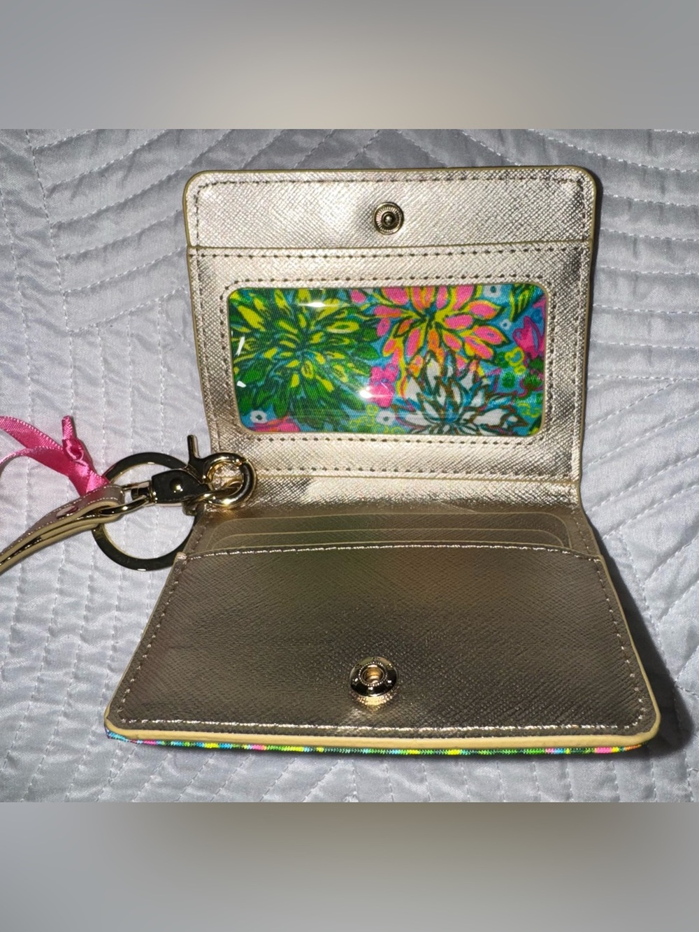 NWT Lilly Pulitzer “Walking on Sunshine” Snap ID Card Case 4.25”w x 3.5”h - Picture 6 of 7